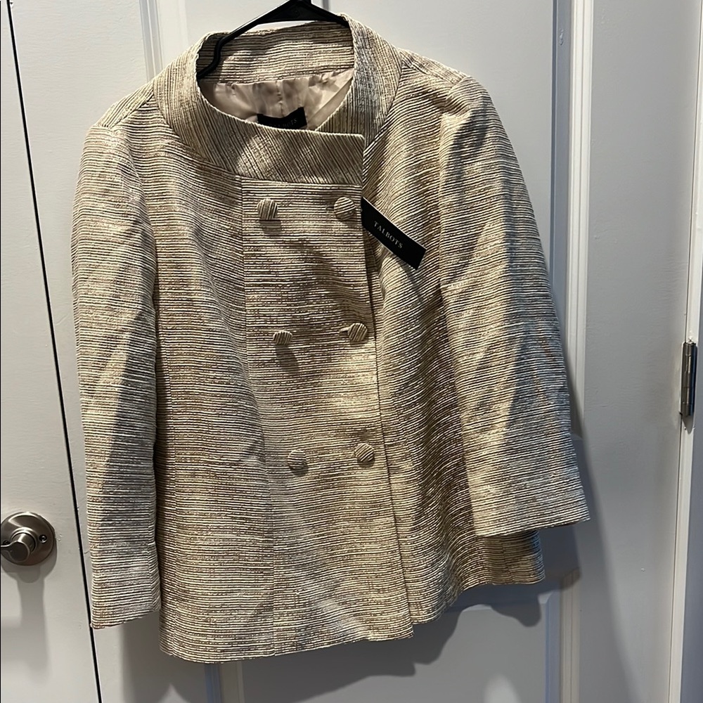 Talbots Cream Cape with Elegant Sheen